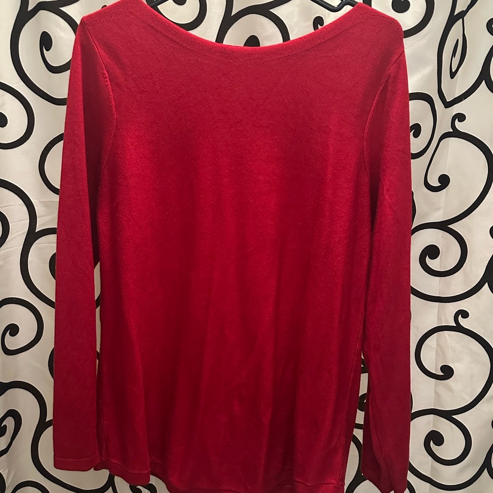 Red Lightweight Long-sleeve Sweater